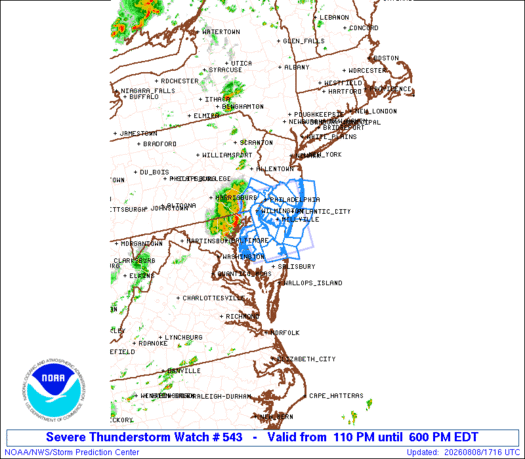 SPC Severe Thunderstorm Watch 543