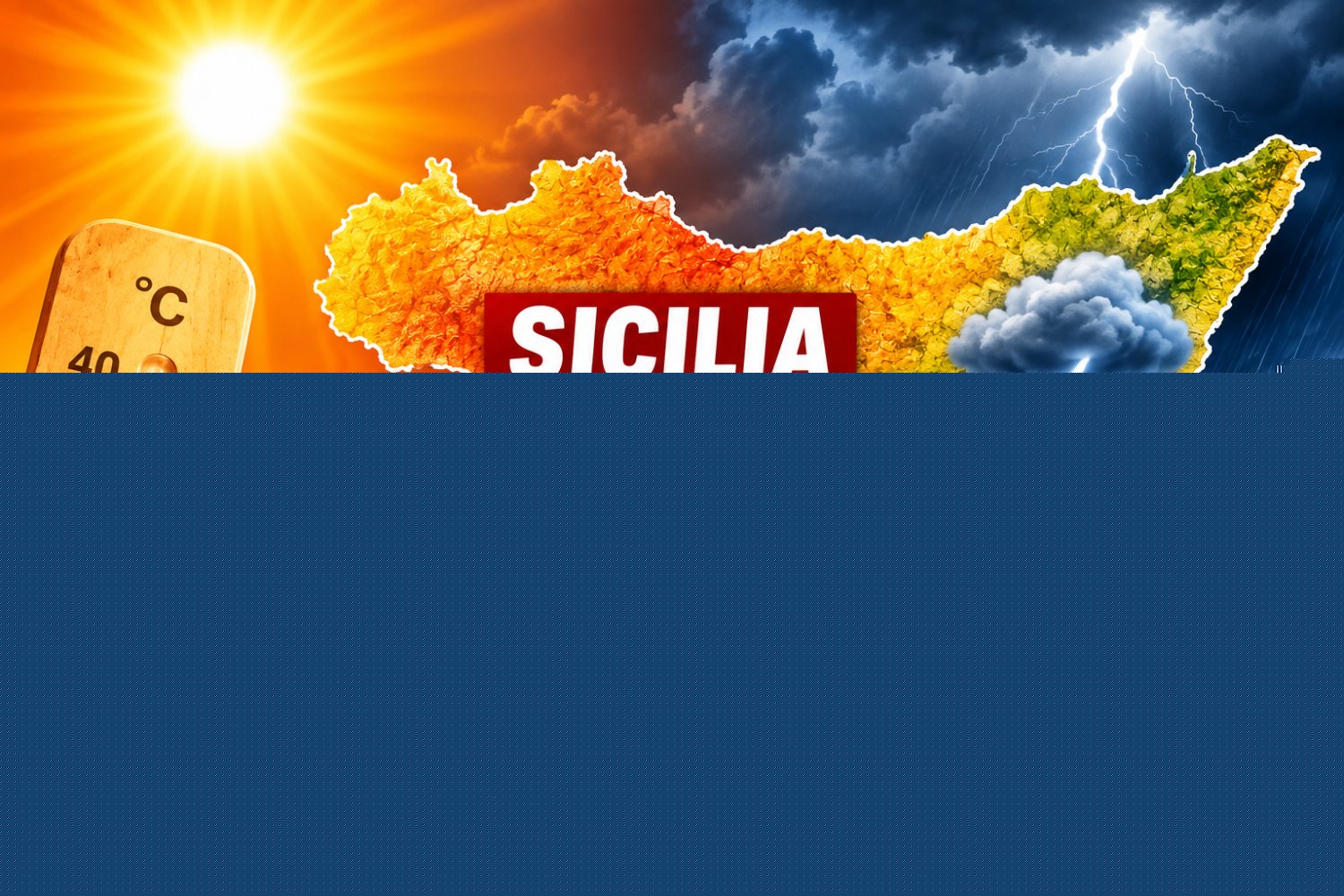 Caldo e temporali in Sicilia: doppia allerta. Afa e instabilità sull’Isola