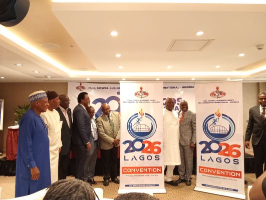Full Gospel Business Men’s Fellowship unveils 2026 Lagos Convention logo as Anyim calls for integrity in leadership