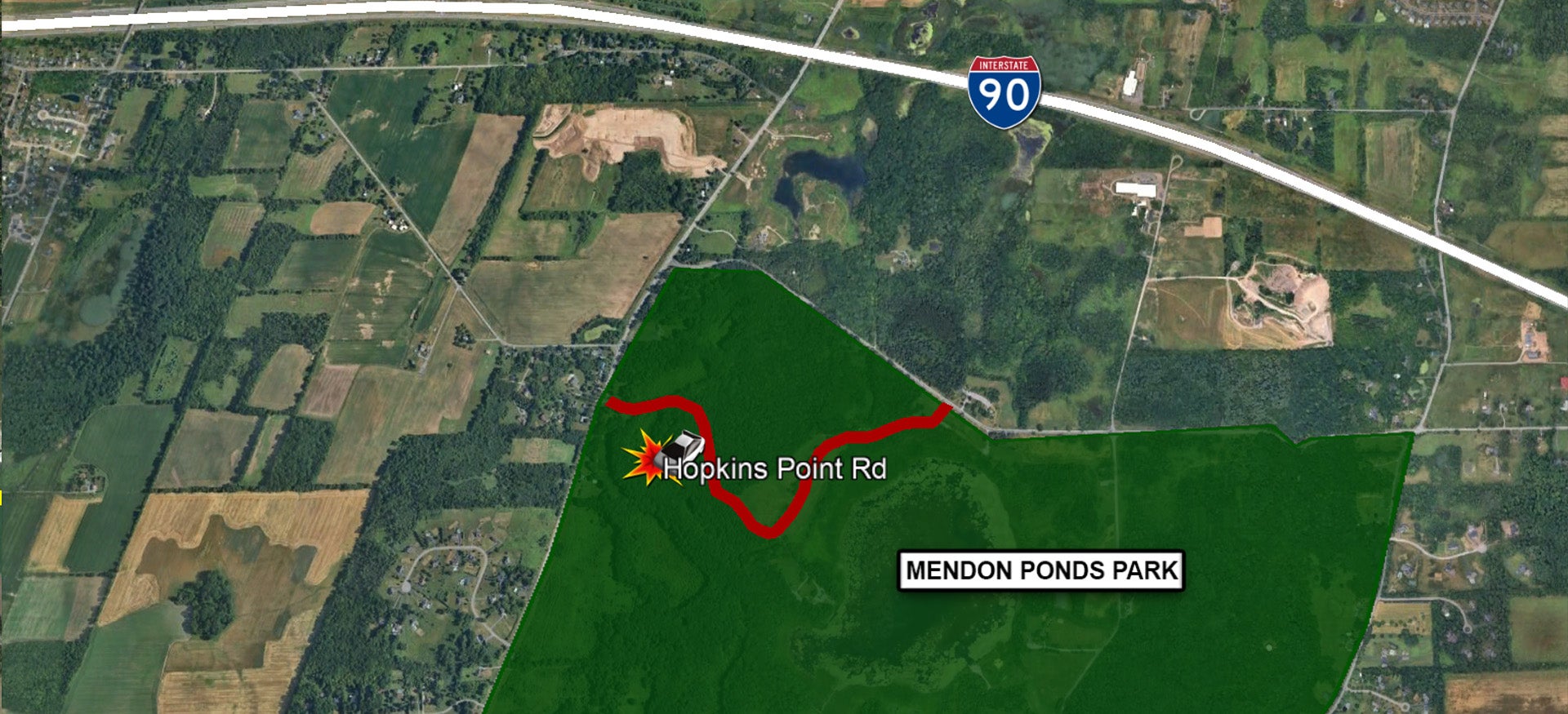 Deputies: Driver dies after hitting tree and catching fire in Mendon Ponds Park