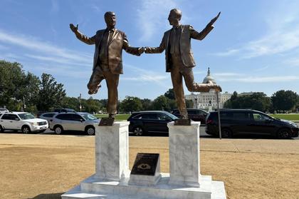 Trump, Epstein friendship statues appear on the National Mall