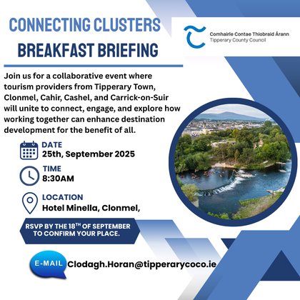 Tourism Related Businesses In South Tipperary Invited To Take Part In A Breakfast Briefing