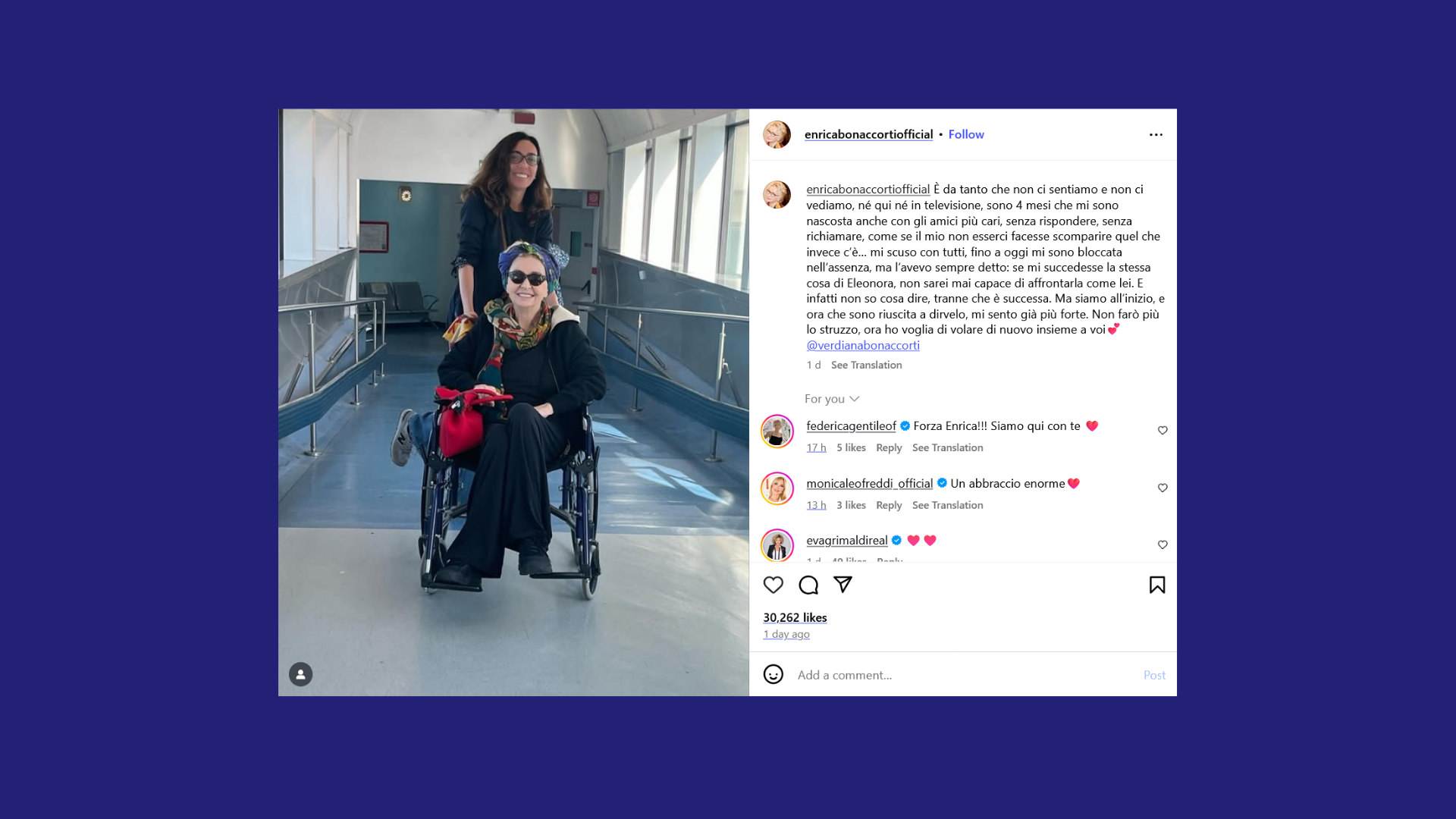 Italian TV Host Enrica Bonaccorti Reveals Cancer Diagnosis in Social Media Post