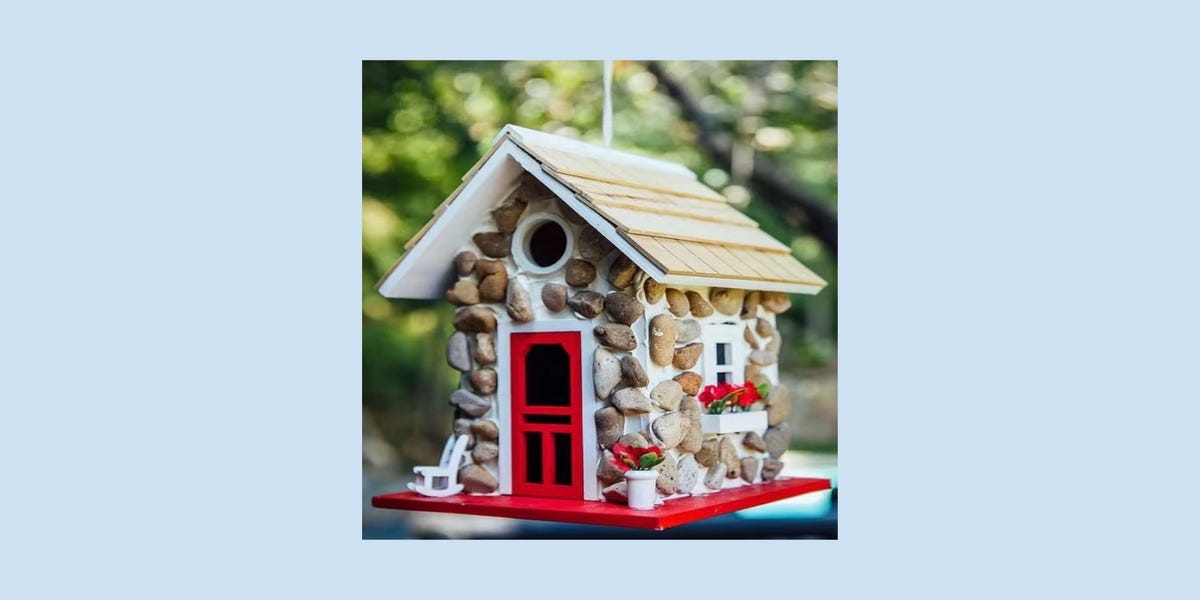 This Cobblestone Birdhouse Looks Like a Tiny Cottage Straight Out of a Fairytale