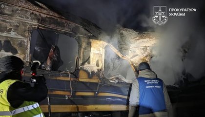 Fragments of six bodies found after Russian strike on passenger train in Kharkiv region