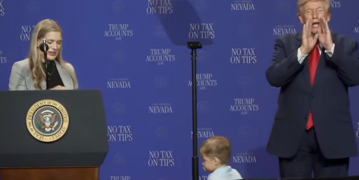 Donald Trump Turns Sweet Moment With Little Boy Into Jab At Joe Biden