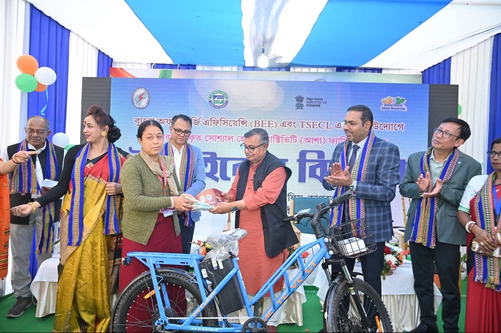 Minister Ratan Lal Nath Distributes e-Bicycles to ASHA Facilitators, Vows 24×7 Power Supply in Tripura