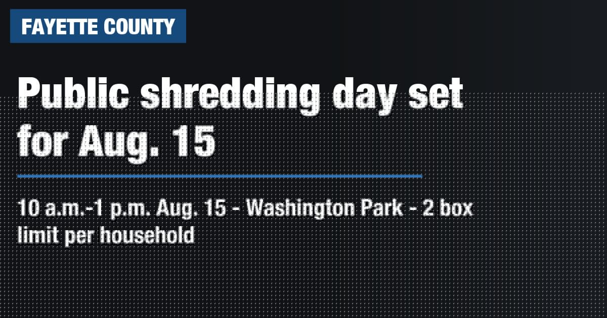 Washington C.H. fire department plans public shredding day for Aug. 15