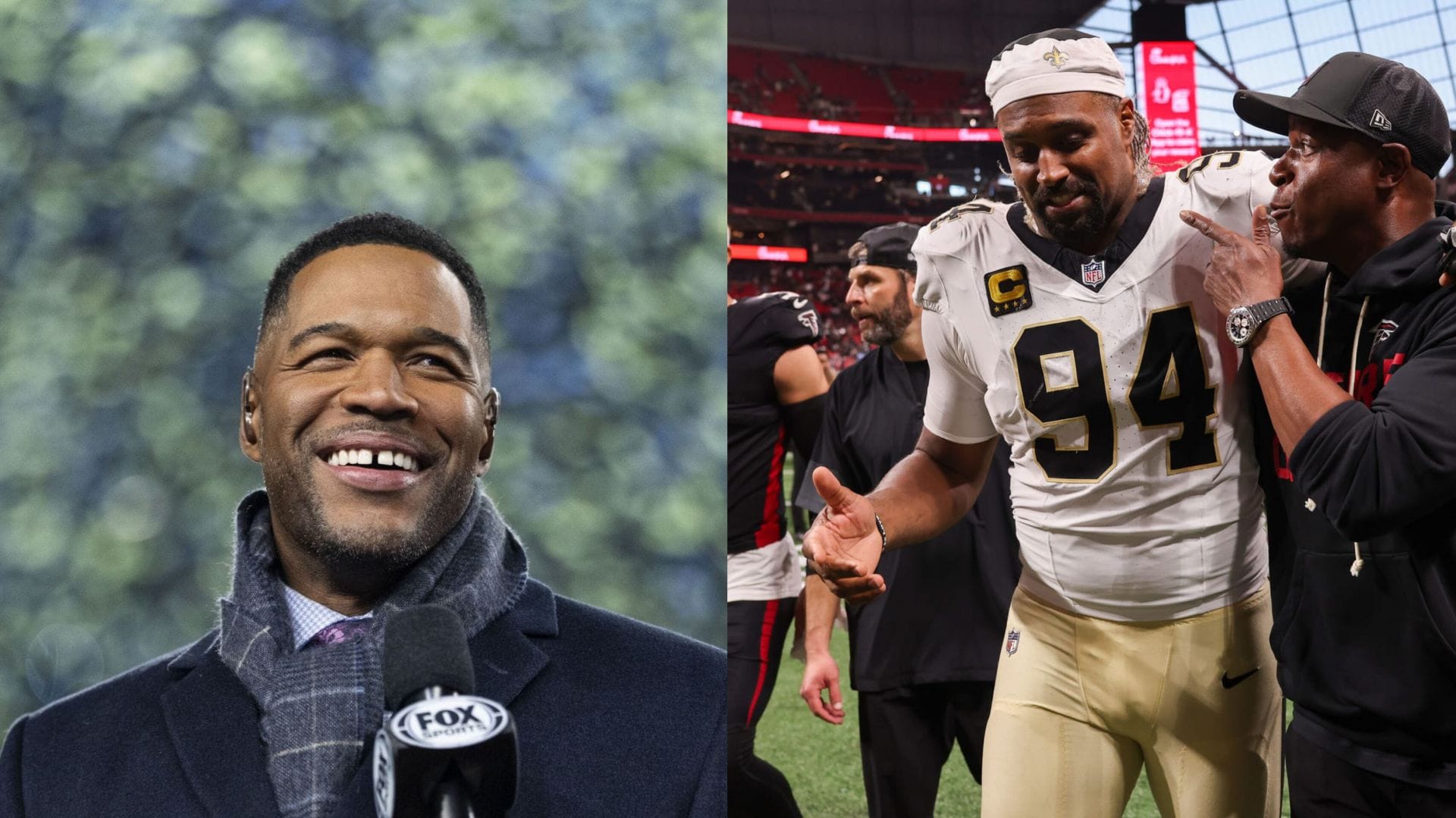 Michael Strahan takes friendly shots at Cam Jordan for claiming that defensive linemen are not athletic