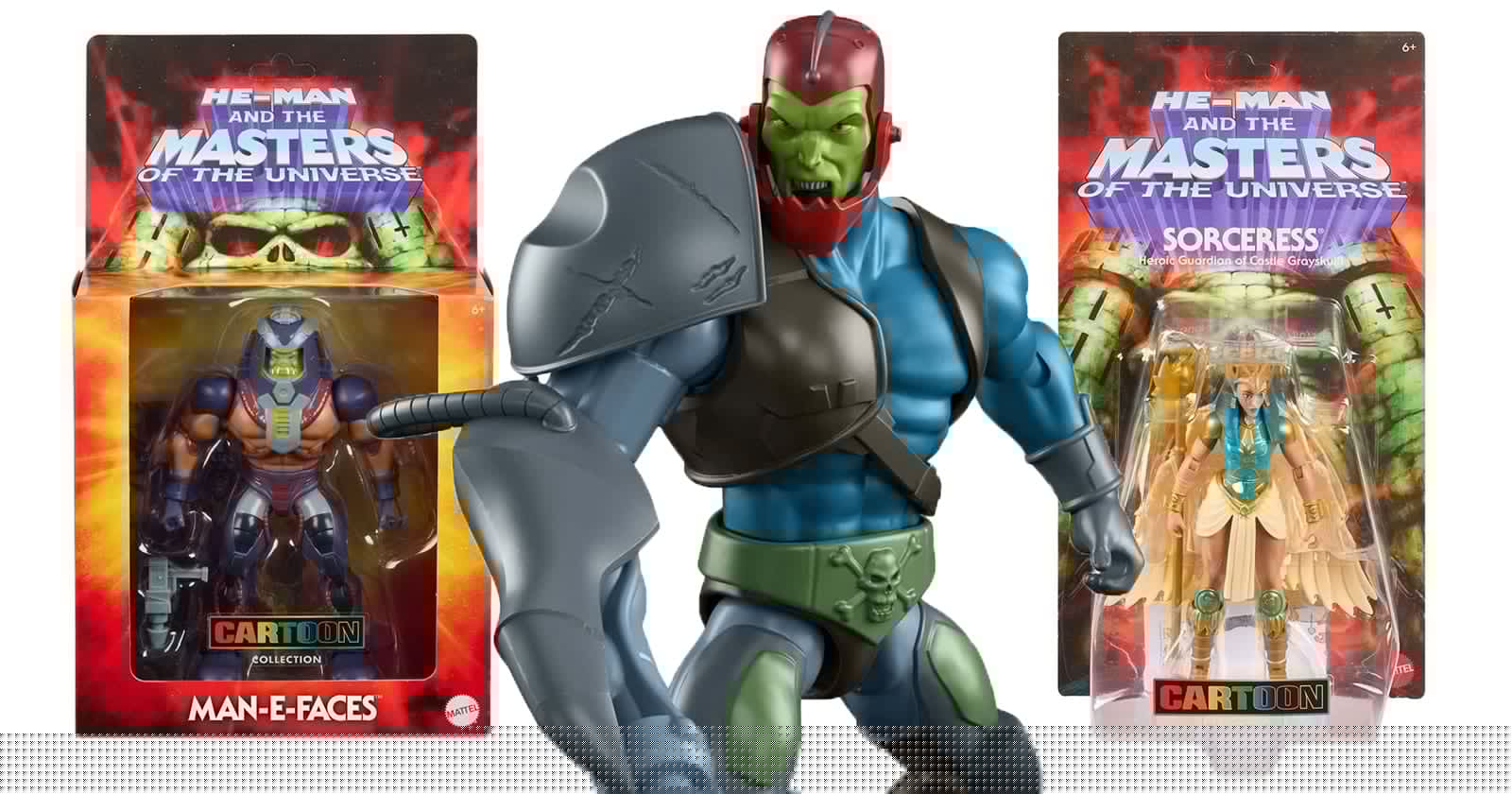 Masters of the Universe Origins 200X Cartoon Collection adds Sorceress, Trap Jaw, Man-E-Faces and Sy-Klone