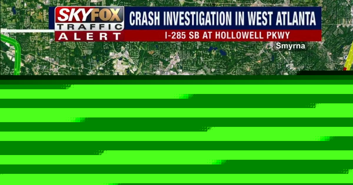 Fiery crash shuts down I-285 south at Hollowell Parkway