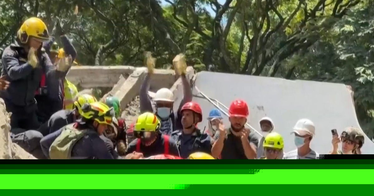 See the moment a woman was pulled from debris following devastating Colombia earthquake