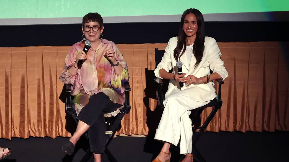 Meghan reveals advice Harry gave her about weathering 'hard days' as she makes first appearance since her UK visit at screening for Girl Scouts movie