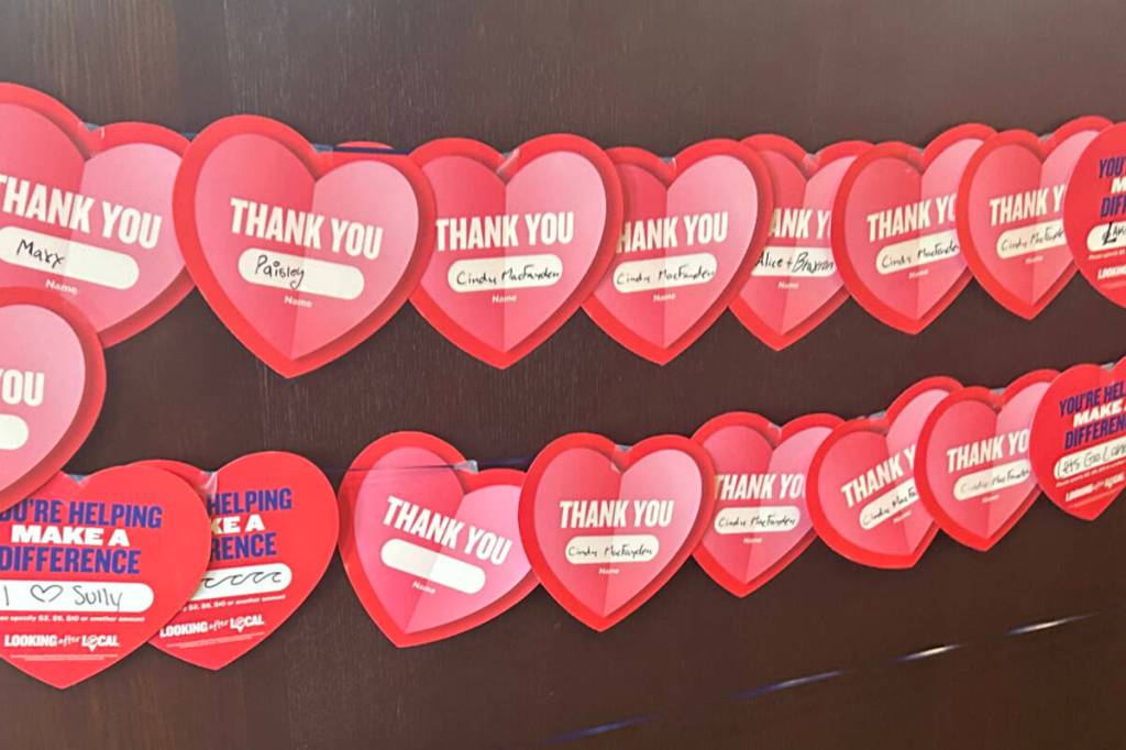Paper Hearts Initiative is back at the Sylvan Lake Boston Pizza