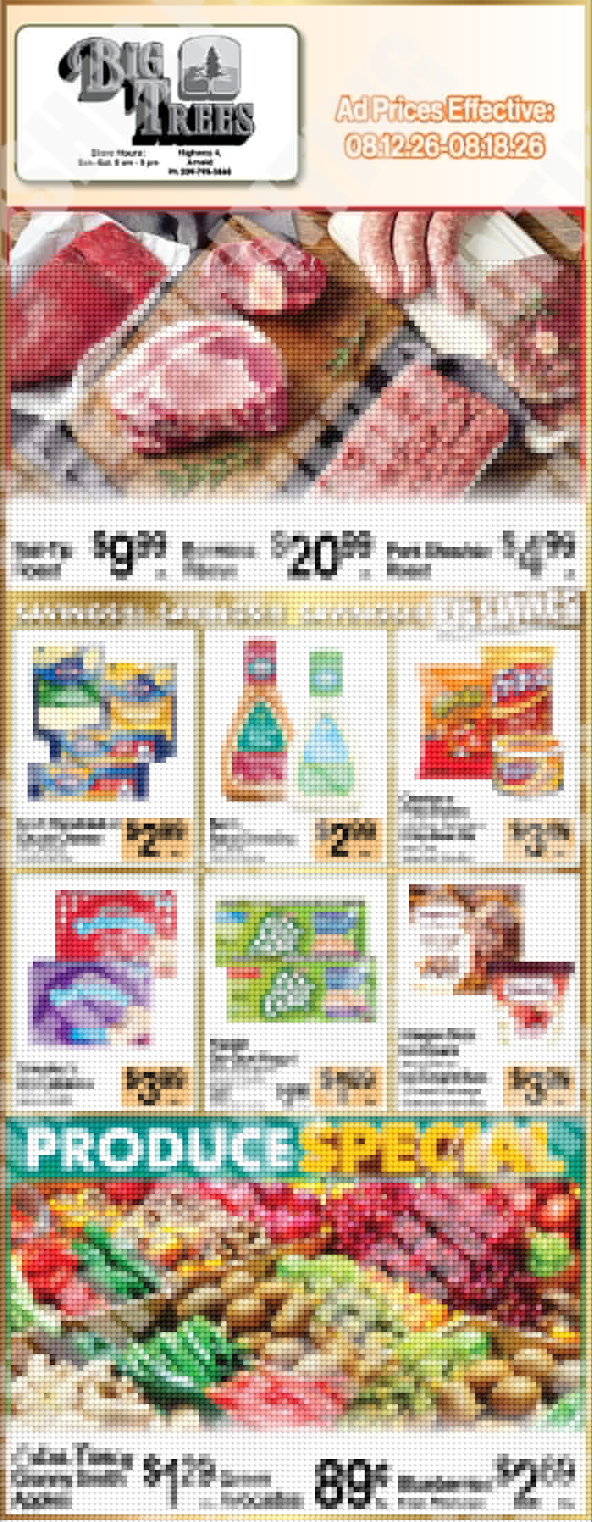 Big Trees Market Weekly Ad with Grocery, Produce, Meat & Deli Specials Through August 18th! Shop Local & Save!