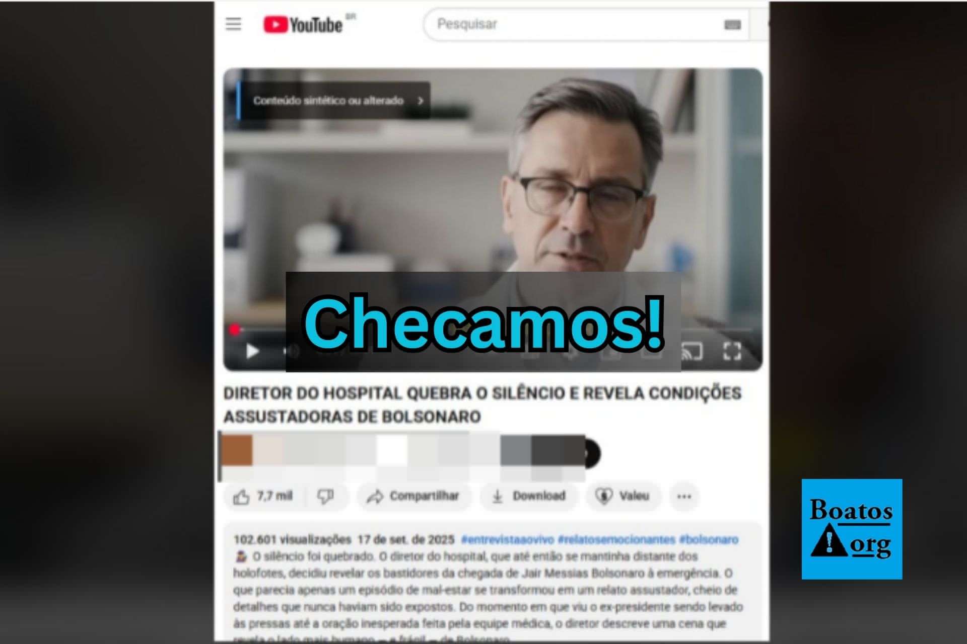 É falso que diretor de hospital tenha revelado condições de Bolsonaro e falado que orou com ele