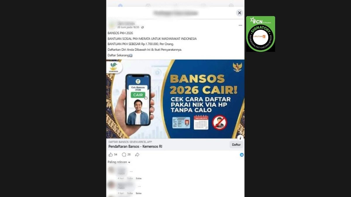 Hoaks seputar Bansos Beredar di Medsos, Simak Faktanya