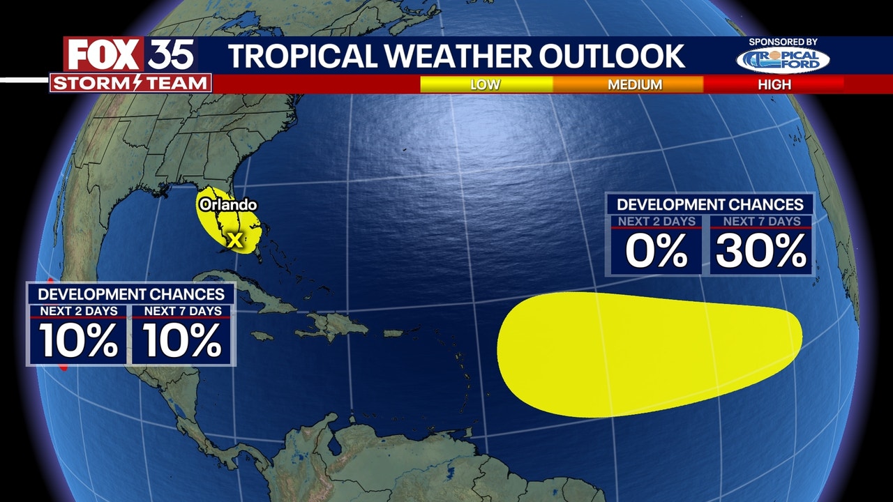 National Hurricane Center: Areas to watch for tropical development highlighted near Florida, Central Atlantic