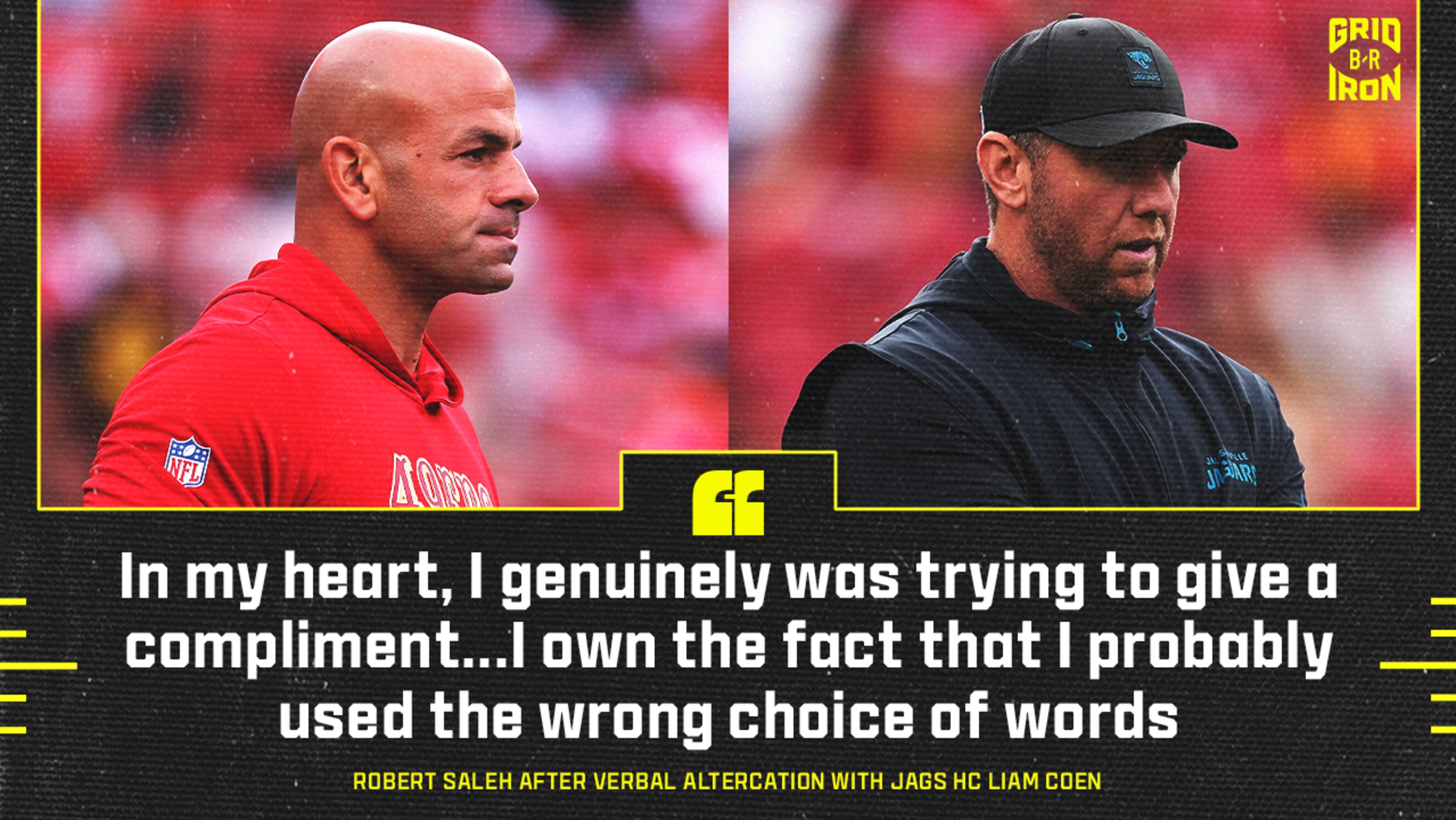 49ers' Robert Saleh Says He Was Trying to 'Compliment' Jaguars amid Coen Altercation
