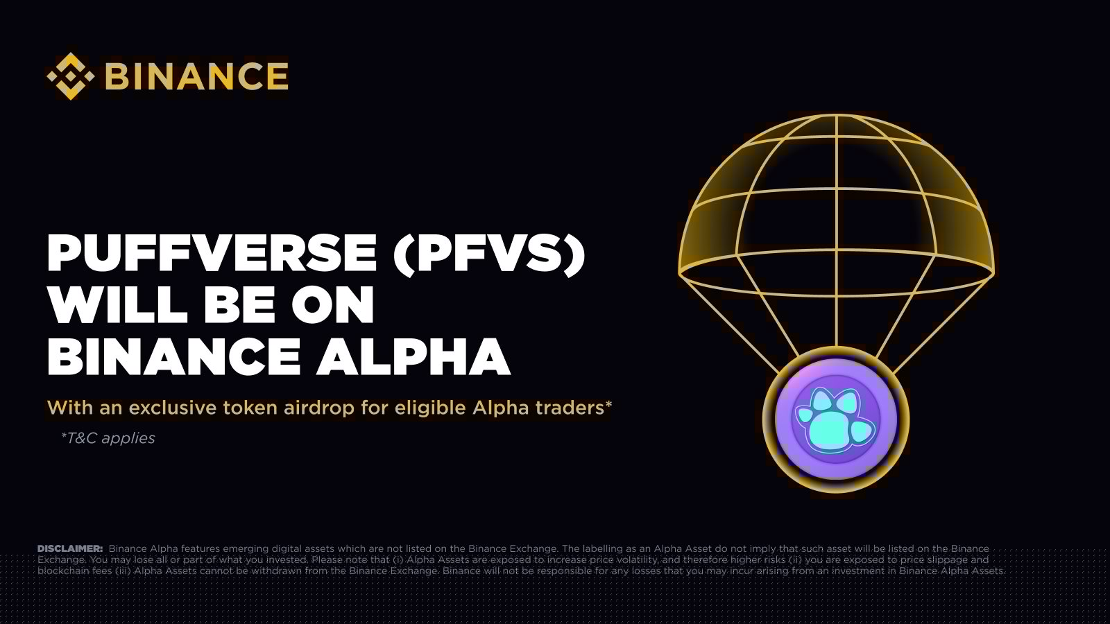 Binance Alpha will list Puffverse (PFVS)
