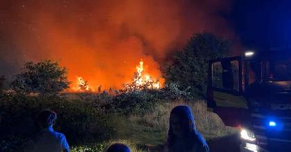 Fire crews attending blaze on grassland for second night in a row