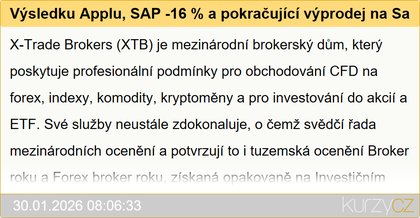 Výsledku Applu, SAP -16 % a pokračující výprodej na SaaS akciích - Ranní komentář (video)