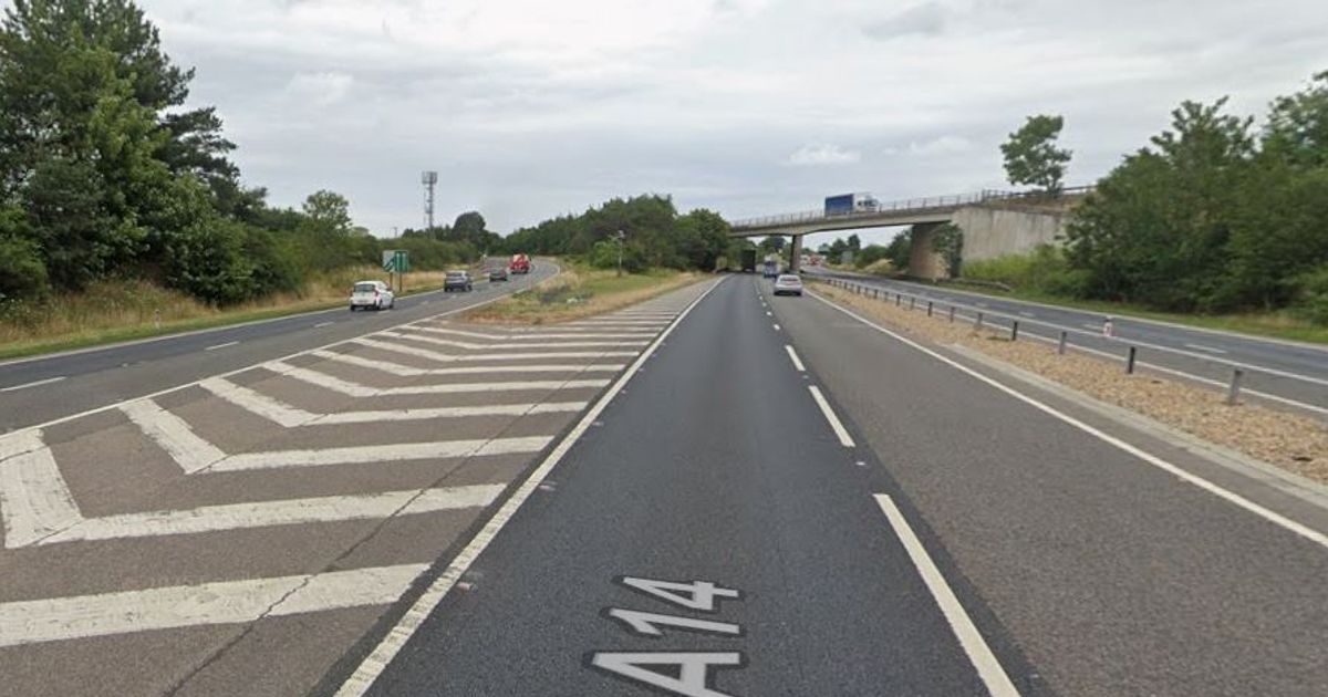 Man dies after crash with lorry trailer on A14