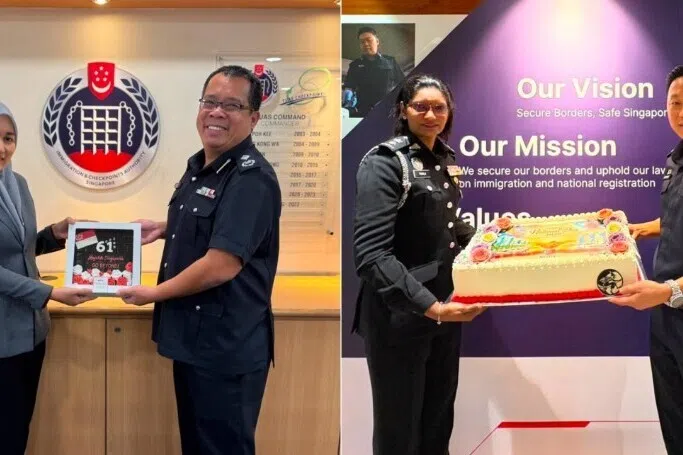 சிங்கப்பூருக்கு ‘எஸ்ஜி61’ கேக் வழங்கிய மலேசிய எல்லைப் பாதுகாப்பு முகமை