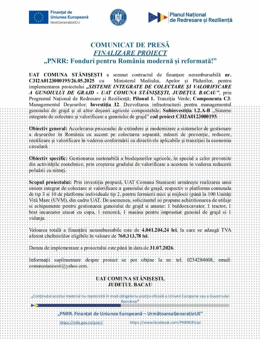 Comunicat de presă