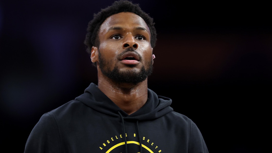 Check Out Lakers' Bronny James' New Nike LeBron Witness 9 'South Beach' PE Shoes in Trending Photo