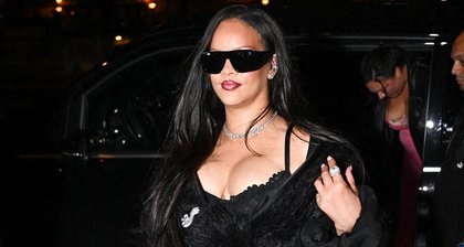 Rihanna Goes Sleek in All Black Outfit for Dinner in Paris