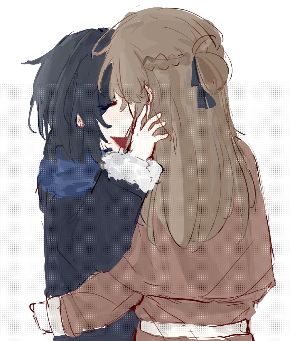 Yuri - Shiori & Hazuki kissing by co2