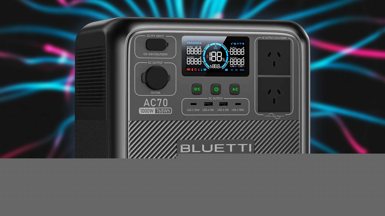 Bluetti's Popular AC70 768Wh 1,000W LiFePO4 Power Station With 5 Year Warranty Drops to $220