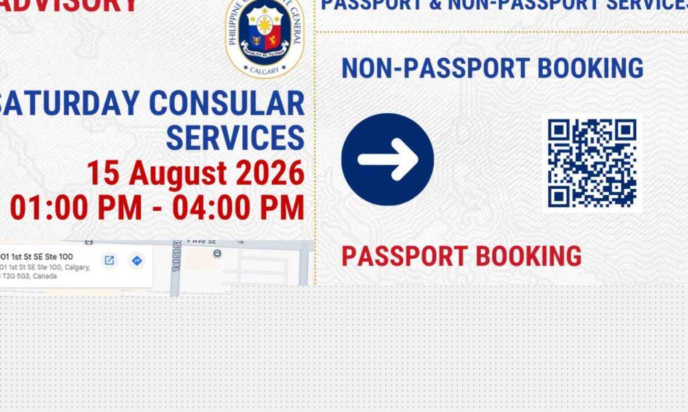 PH consulate Calgary opens Saturday slots