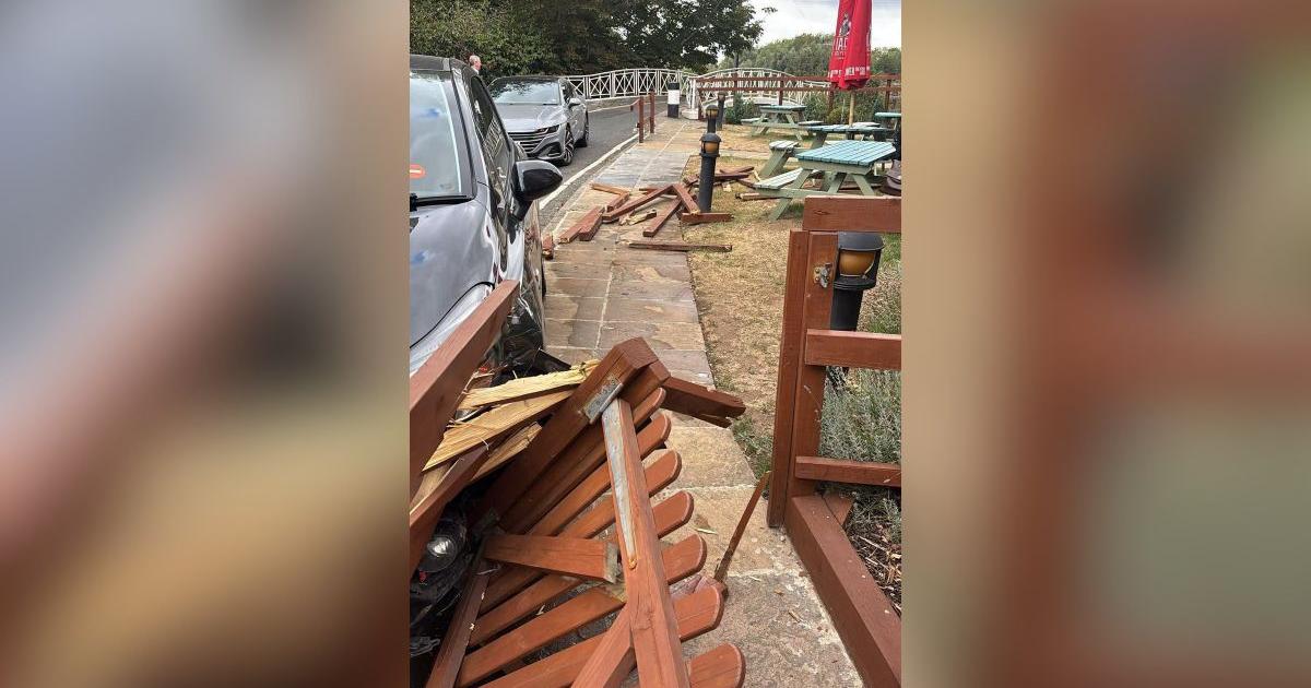 Car crashes into pub garden