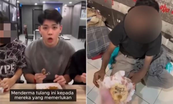 Rice with chicken bones: Influencer fined RM40k over video of homeless man