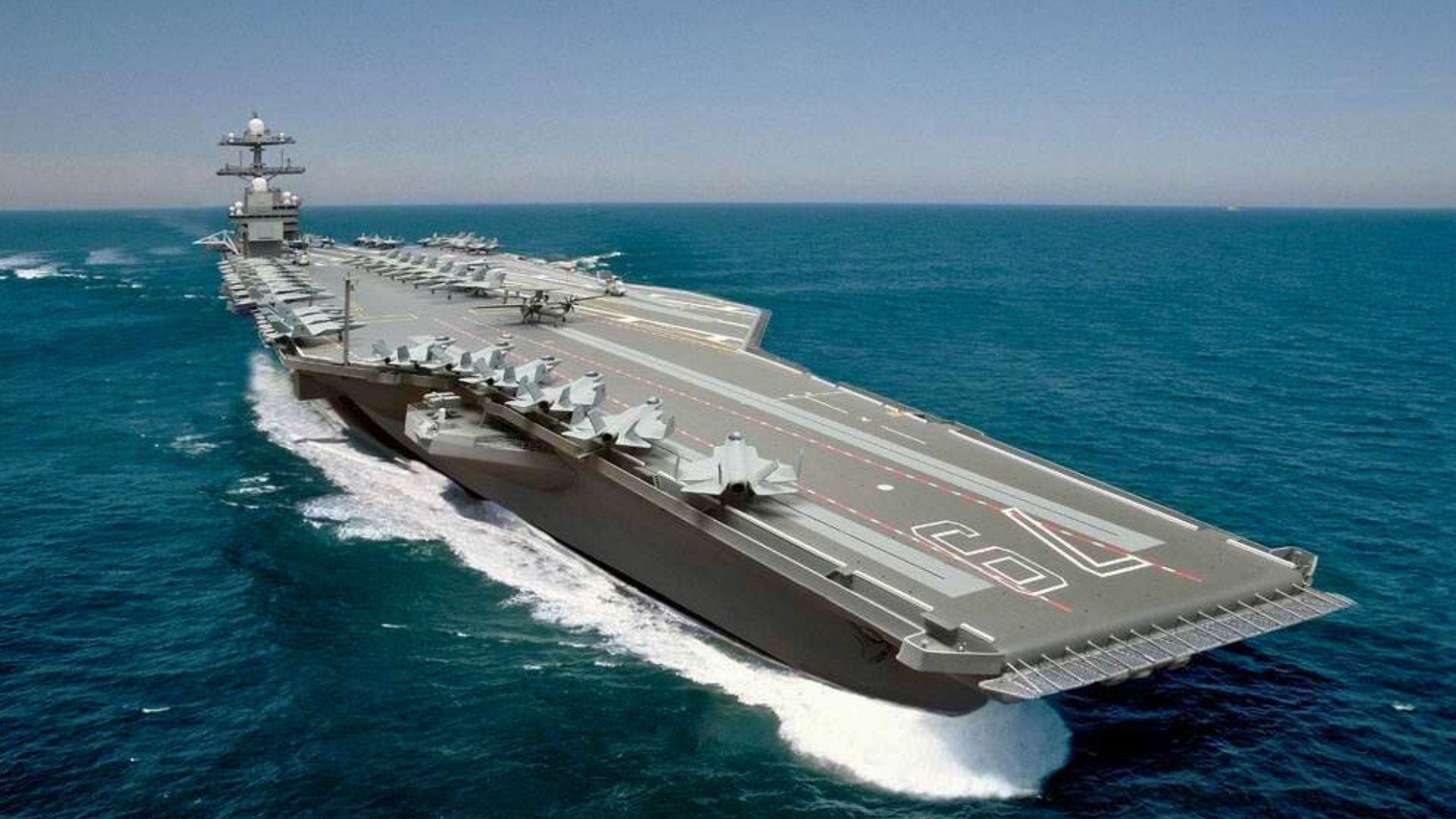 US Navy’s 100,000 ton Ford-class supercarrier sets sail for first open sea test