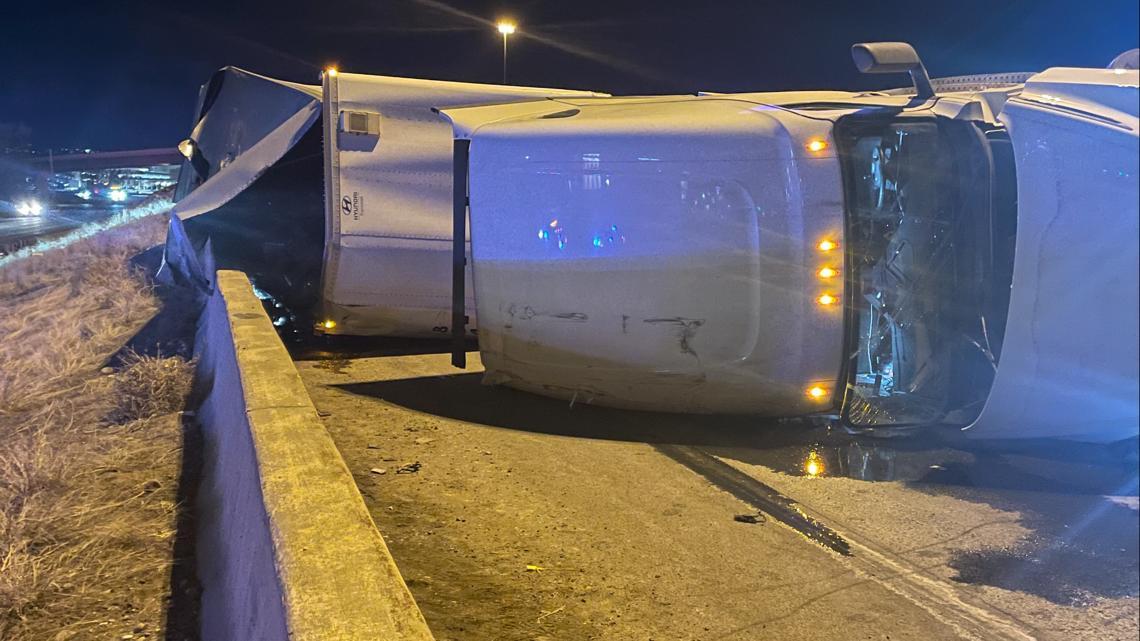 Good news: Free Banquet. Bad news: It's scattered all over I-70 [Sad]