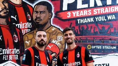 ‘From Milan to Perth’: AC Milan unveil mural in Perth’s CBD to celebrate three-year partnership