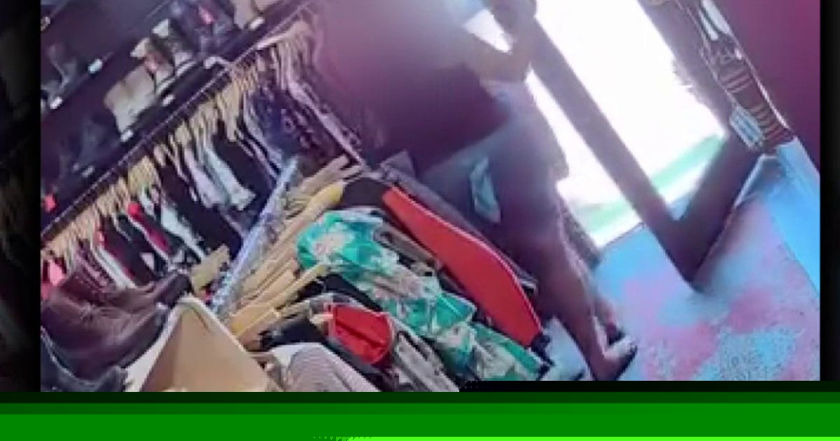 Thrift shop thief caught on camera stealing hundreds in merchandise