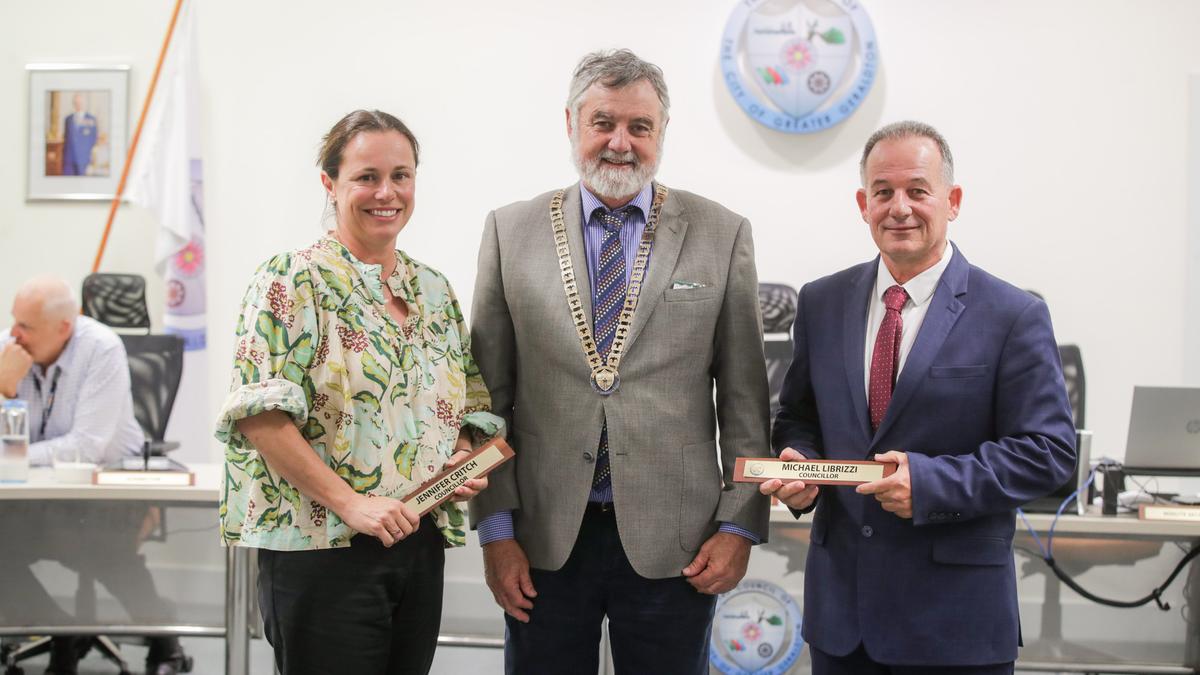 Retiring Greater Geraldton city councillors Jennifer Critch and Michael Librizzi farewelled