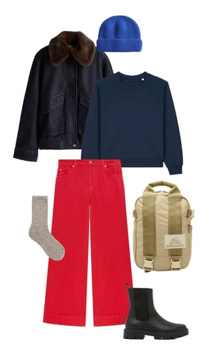 What to wear with red statement trousers