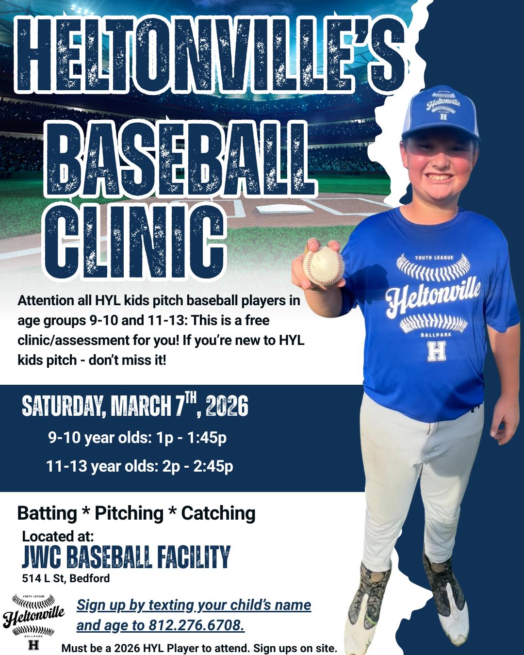 Heltonville Youth League to host free Kids Pitch Baseball Clinic