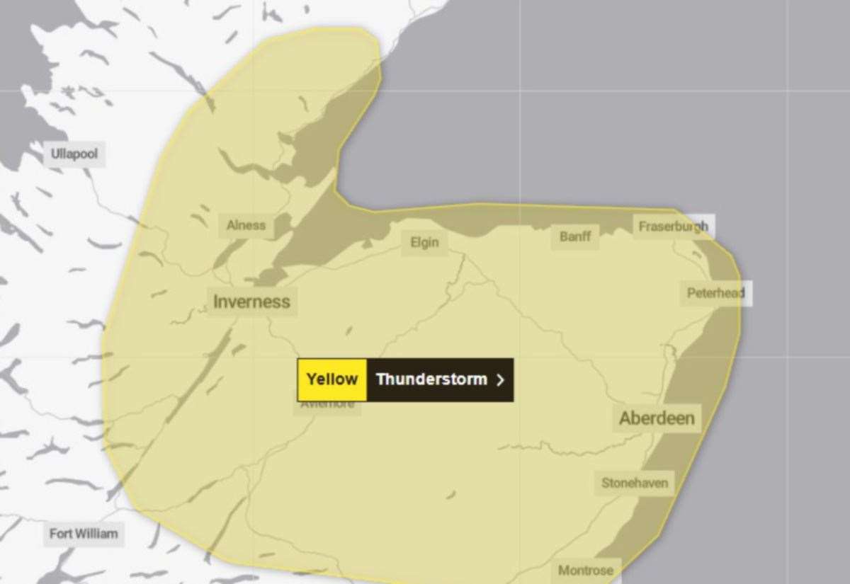 Sutherland added to thunderstorms weather warning