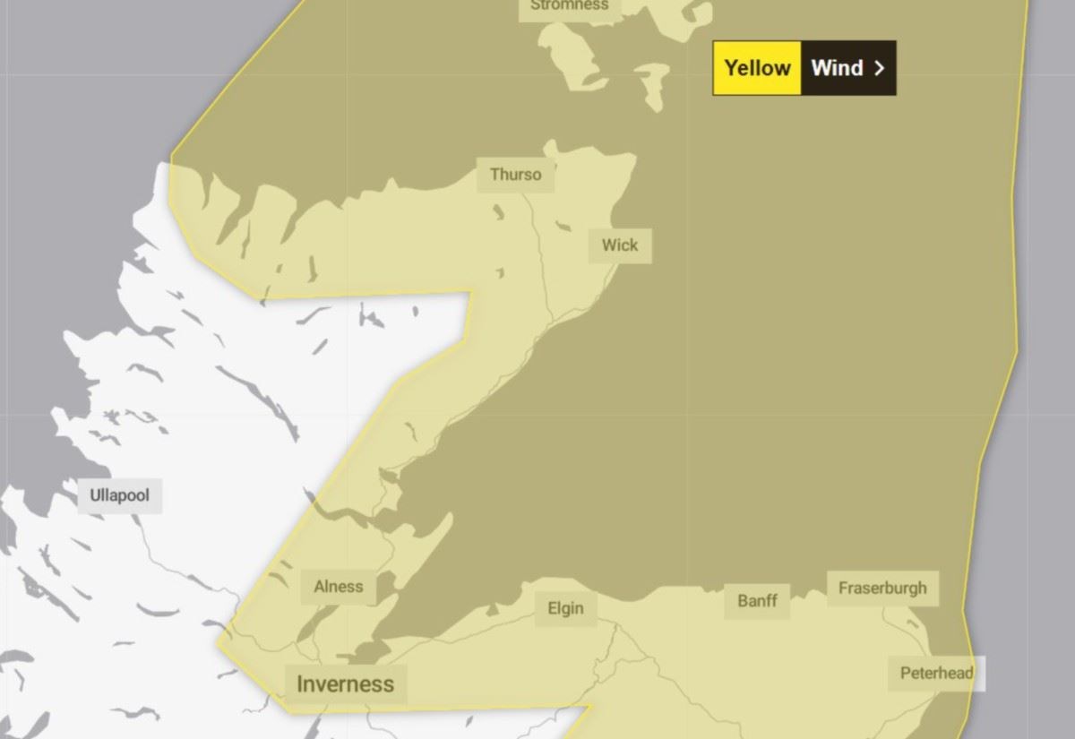STORM AMY: Met Office extend area for yellow warning of 60-70mph gusts on Sunday to include north and east