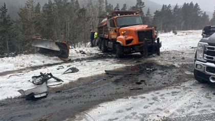 Crash between CDOT plow and hockey team van leaves one person dead and multiple injured