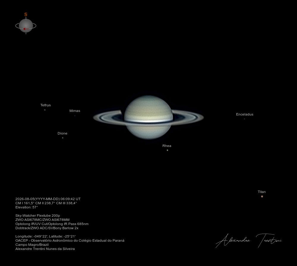 APOD: 2026 August 11 – Six Moons of Saturn