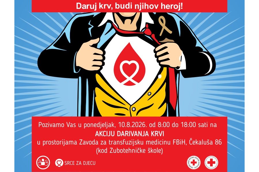 Sutra u Sarajevu akcija darivanja krvi - Daruj krv, budi opet njihov heroj