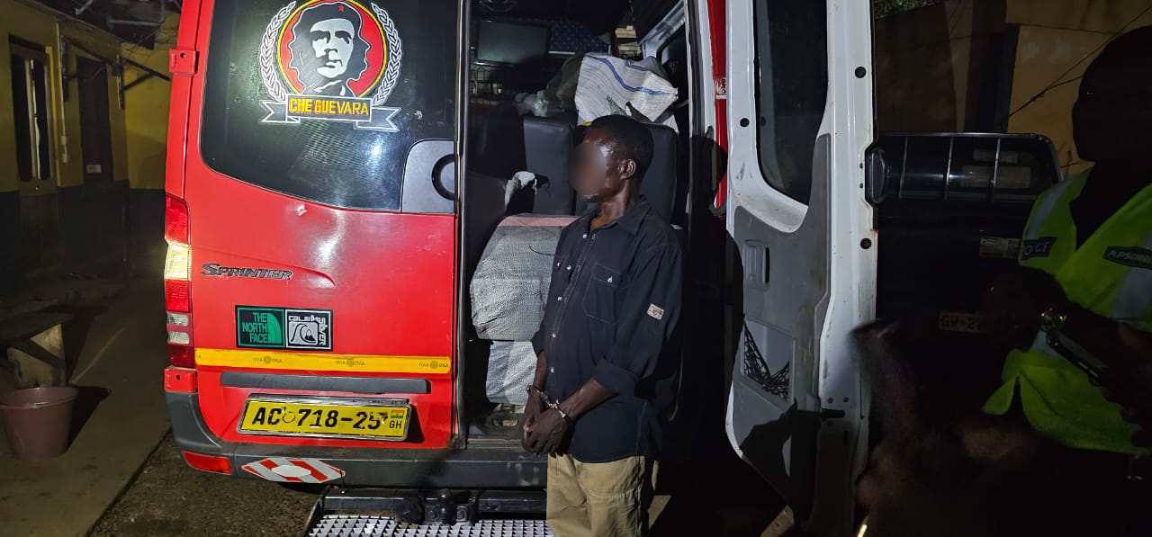 Police arrest suspect for possession of 714 slaps of suspected indian hemp in Bekwai