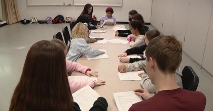 Homeschool students learning to put on a show at Patel Conservatory theatre classes
